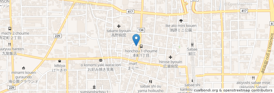 Mapa de ubicacion de 清水パーキング en Japan, Präfektur Fukui, 鯖江市.