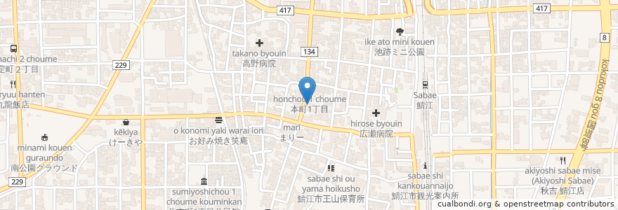 Mapa de ubicacion de KATEKYO学院 en Jepun, 福井県, 鯖江市.