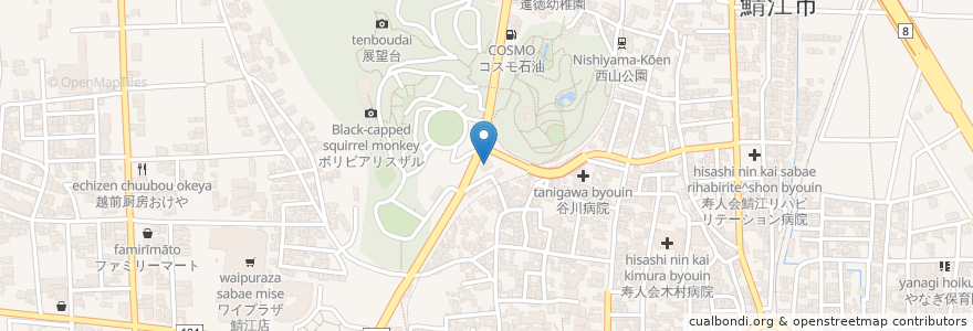 Mapa de ubicacion de 公園管理事務所 en Giappone, Prefettura Di Fukui, 鯖江市.
