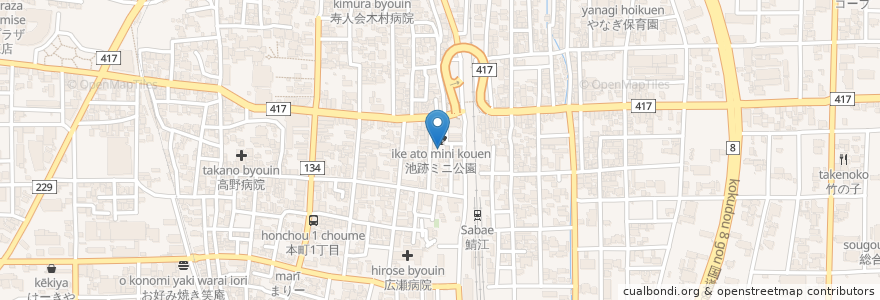 Mapa de ubicacion de 弁天パーク en Japan, Präfektur Fukui, 鯖江市.