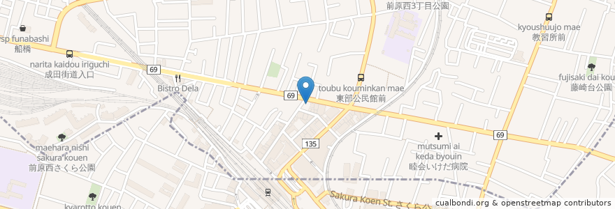 Mapa de ubicacion de J.PARK en Japan, Chiba Prefecture, Narashino.