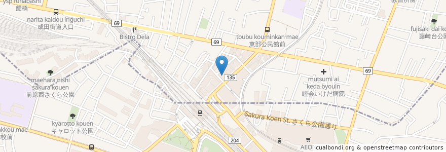 Mapa de ubicacion de 千葉興業銀行 en ژاپن, 千葉県, 習志野市.