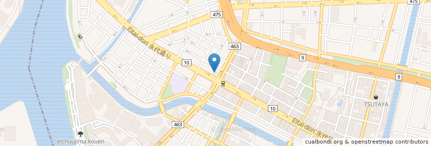 Mapa de ubicacion de 吉野家 en Japonya, 東京都, 江東区.