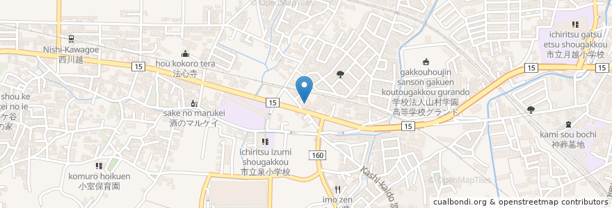 Mapa de ubicacion de すぺいん亭 en Japon, Préfecture De Saitama, 川越市.