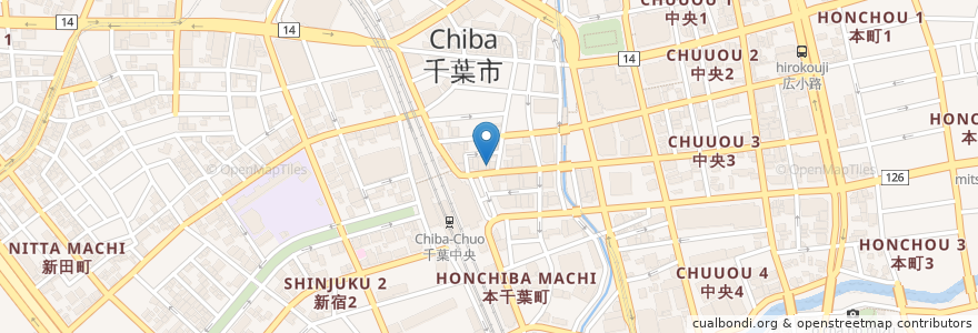 Mapa de ubicacion de 川の音 en اليابان, 千葉県, 千葉市, 中央区.