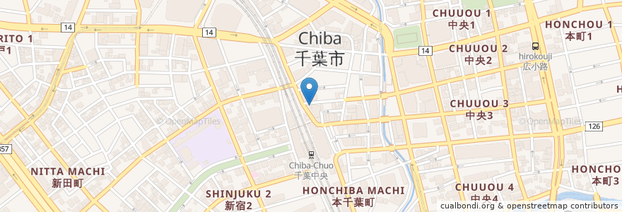 Mapa de ubicacion de Hartley en ژاپن, 千葉県, 千葉市, 中央区.