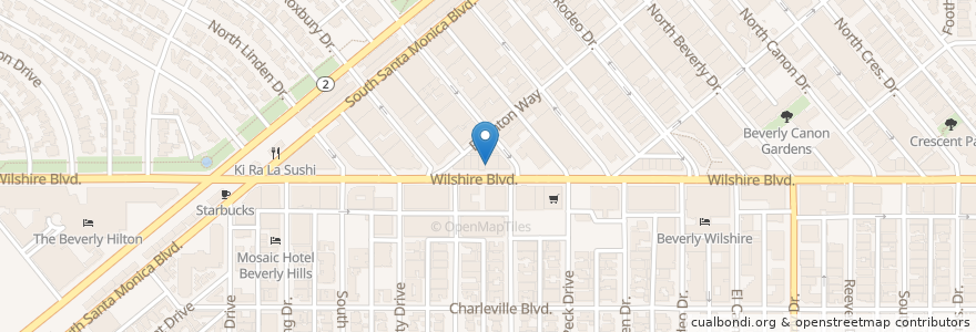 Mapa de ubicacion de Subway en United States, California, Los Angeles County, Los Angeles, Beverly Hills.