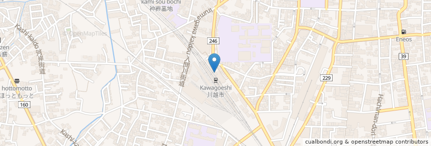 Mapa de ubicacion de マツモトキヨシ en 日本, 埼玉県, 川越市.