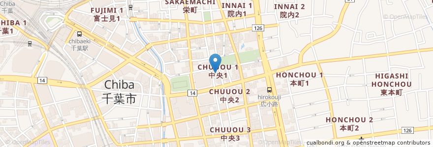 Mapa de ubicacion de なめき en Japonya, 千葉県, 千葉市, 中央区.