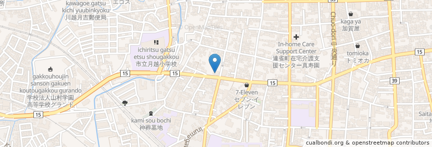 Mapa de ubicacion de 川越整形外科内科医院 en Giappone, Prefettura Di Saitama, 川越市.
