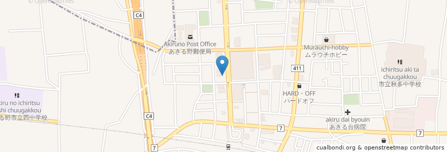 Mapa de ubicacion de りそな銀行 en 日本, 東京都, あきる野市.