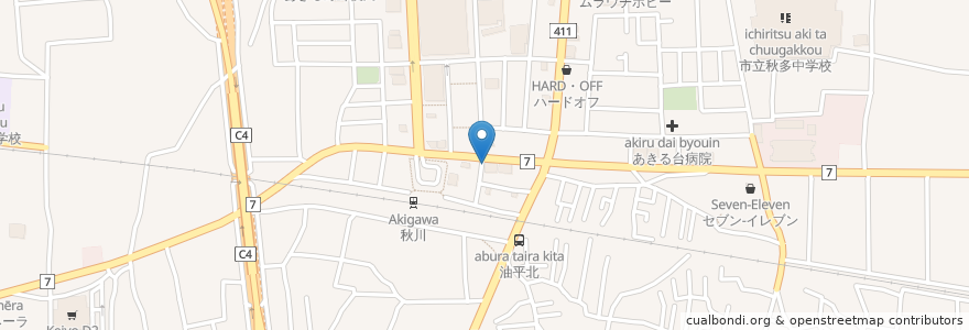 Mapa de ubicacion de 西武信用金庫 en Япония, Токио, Акируно.