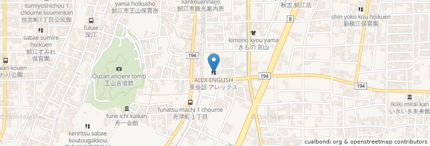 Mapa de ubicacion de 早稲田育成ゼミナール en Япония, Фукуи, 鯖江市.