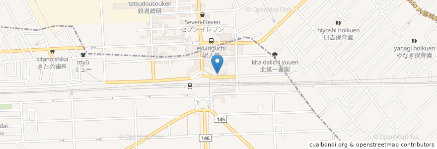 Mapa de ubicacion de 三菱東京UFJ銀行 en ژاپن, 東京都, 国分寺市.