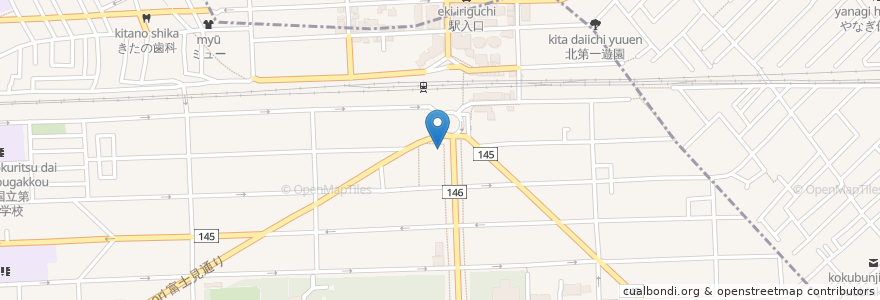 Mapa de ubicacion de 多摩信用金庫 国立支店 en Japan, 東京都, 国分寺市.
