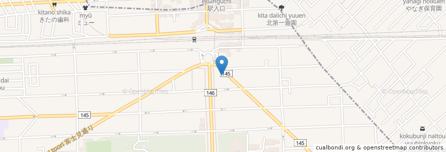 Mapa de ubicacion de 吉野家 en Япония, Токио, Кокубундзи.