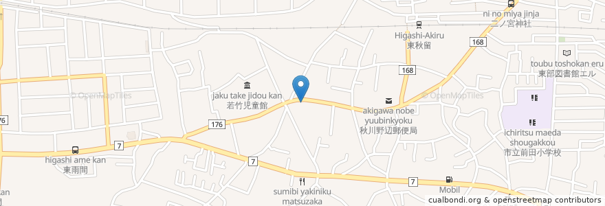 Mapa de ubicacion de サンドラッグ en 日本, 東京都, あきる野市.