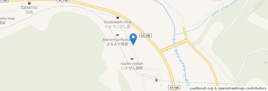 Mapa de ubicacion de 東鳴子簡易郵便局 en Japão, 宮城県, 大崎市.