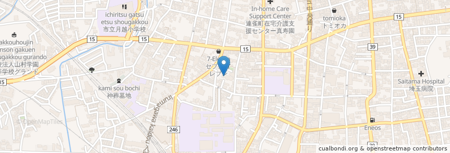 Mapa de ubicacion de カトリック川越教会 en 日本, 埼玉県, 川越市.