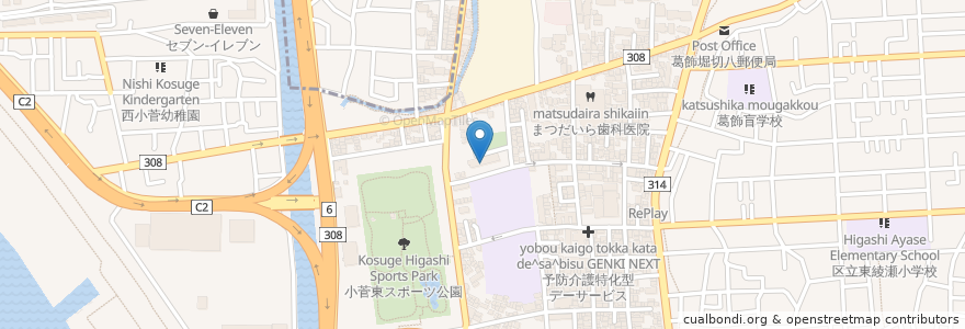 Mapa de ubicacion de 小菅憩い交流館 en Япония, Токио, Кацусика.