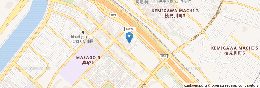 Mapa de ubicacion de 千葉県水道局 千葉水道事務所千葉西支所 en Japón, Prefectura De Chiba, Chiba.