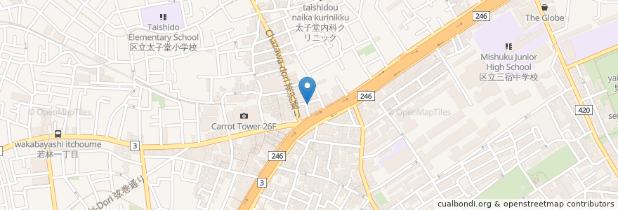 Mapa de ubicacion de ピガール en ژاپن, 東京都, 世田谷区.