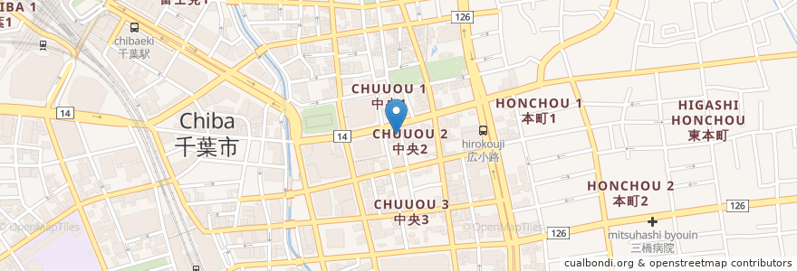 Mapa de ubicacion de とり屋 en اليابان, 千葉県, 千葉市, 中央区.