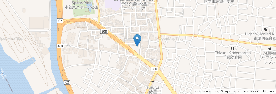 Mapa de ubicacion de 小菅児童館 en Japan, Tokyo, Katsushika.