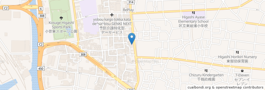 Mapa de ubicacion de 綾南接骨院 en Giappone, Tokyo, 葛飾区.