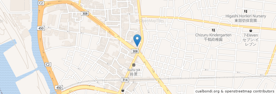 Mapa de ubicacion de 薬局アイリス en Japonya, 東京都, 葛飾区.