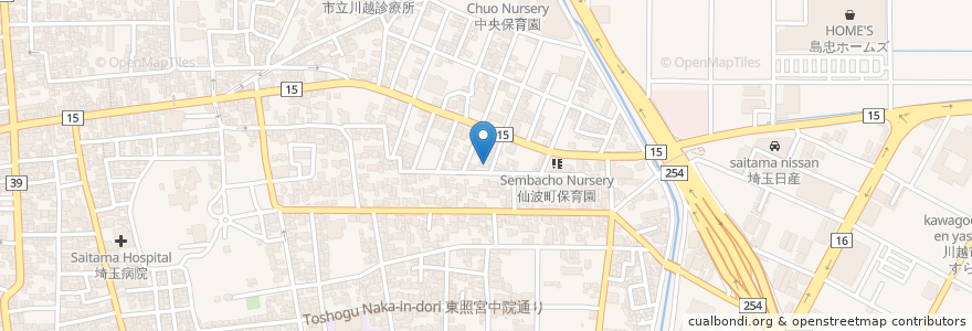 Mapa de ubicacion de はすみ (hasumi) en 日本, 埼玉県, 川越市.