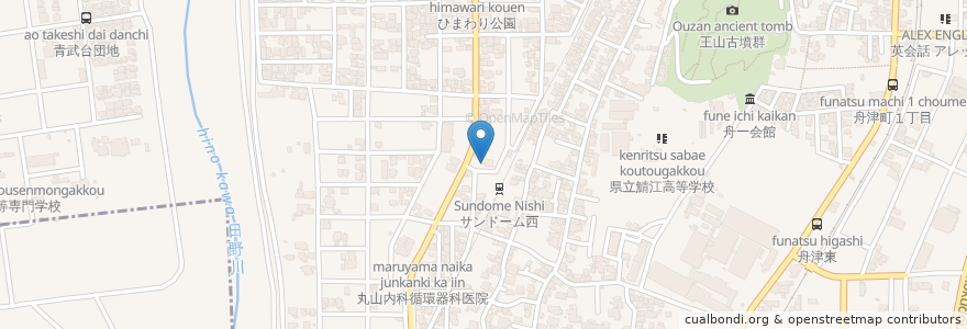 Mapa de ubicacion de 食房 藤栄 en Japão, 福井県, 鯖江市.