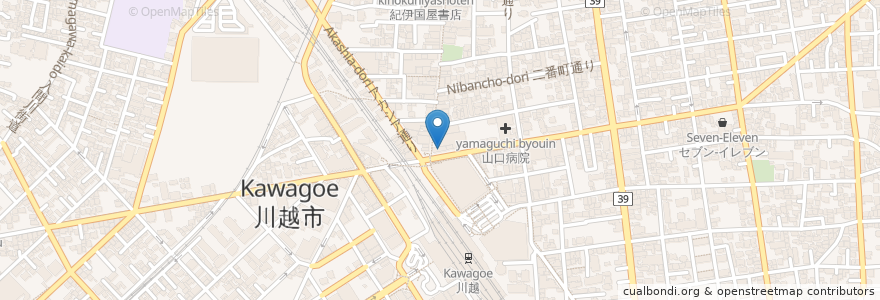 Mapa de ubicacion de ニュークラウン en Japão, 埼玉県, 川越市.