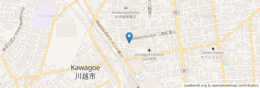 Mapa de ubicacion de サンドラッグ en Japonya, 埼玉県, 川越市.