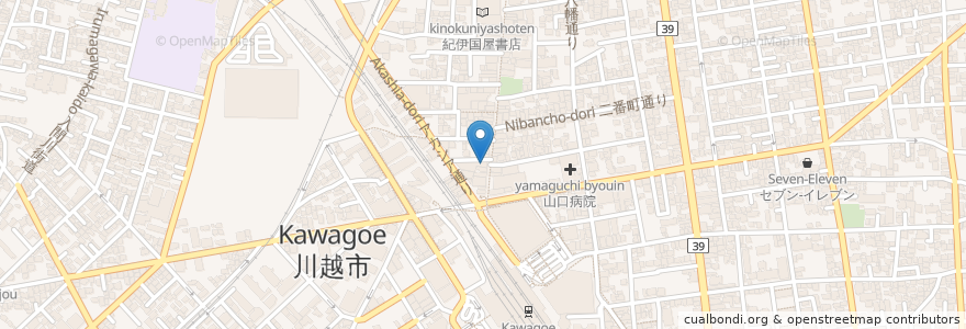 Mapa de ubicacion de ニュークラウン2号店 en Japan, 埼玉県, 川越市.