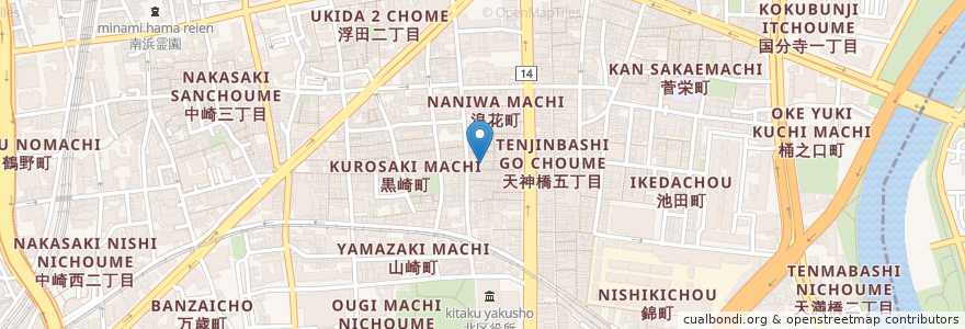 Mapa de ubicacion de 花れんこん en اليابان, أوساكا, أوساكا, 北区.