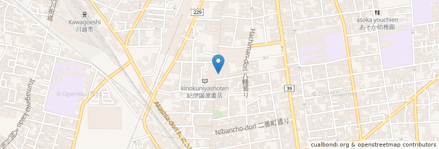 Mapa de ubicacion de みずほ信託銀行 en 日本, 埼玉県, 川越市.