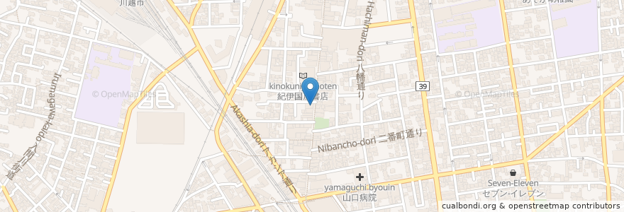 Mapa de ubicacion de カラオケ館 en Japão, 埼玉県, 川越市.
