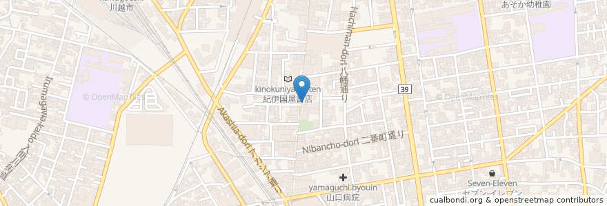 Mapa de ubicacion de 日高屋 en 日本, 埼玉県, 川越市.