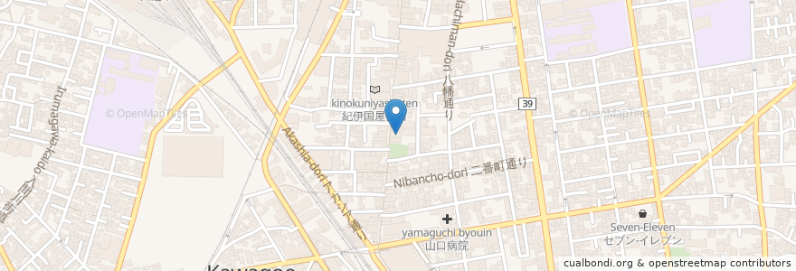 Mapa de ubicacion de 黒豚共和国ひびき en 日本, 埼玉県, 川越市.