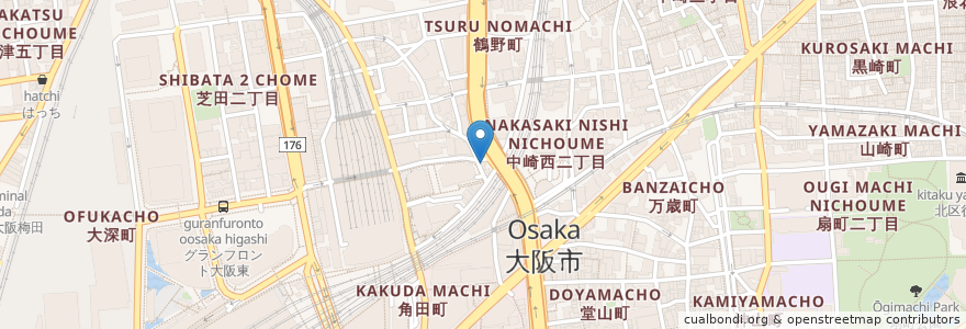 Mapa de ubicacion de すき家 en Japan, 大阪府, Osaka, 北区.