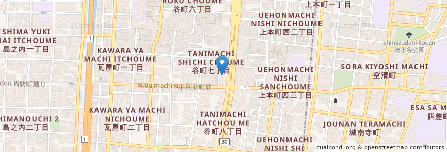 Mapa de ubicacion de チルコドーロ en Japan, Osaka Prefecture, Osaka, Chuo.
