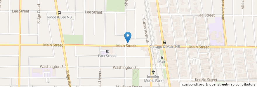Mapa de ubicacion de First Bank Trust en الولايات المتّحدة الأمريكيّة, إلينوي, Evanston.