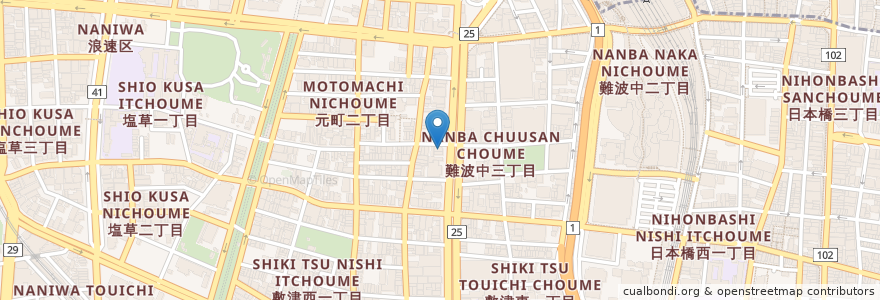 Mapa de ubicacion de やよい軒 en Japão, 大阪府, 大阪市, 浪速区.