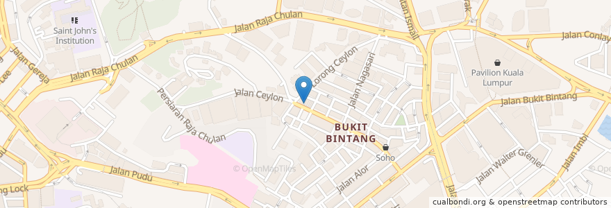 Mapa de ubicacion de Pinchos en Malasia, Selangor, Kuala Lumpur.