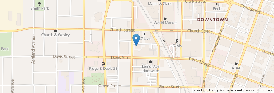 Mapa de ubicacion de Smylie Brothers Brewery en Estados Unidos Da América, Illinois, Evanston.