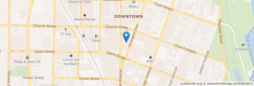Mapa de ubicacion de La Macchina Cafe en Соединённые Штаты Америки, Иллинойс, Evanston.