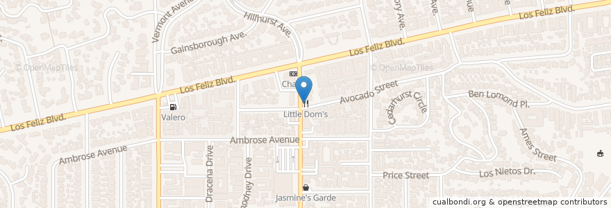 Mapa de ubicacion de Little Dom's en Stati Uniti D'America, California, Los Angeles County, Los Angeles.