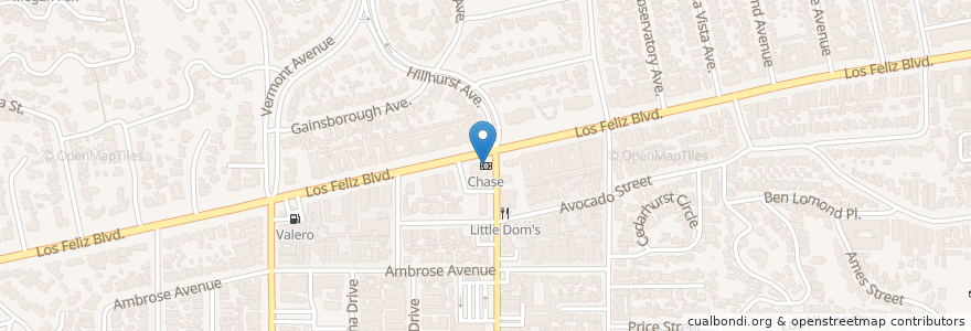 Mapa de ubicacion de Chase en Stati Uniti D'America, California, Los Angeles County, Los Angeles.