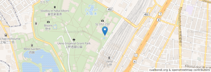 Mapa de ubicacion de グリーンサロン en ژاپن, 東京都, 台東区.
